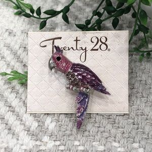 Twenty 28 parrot brooch